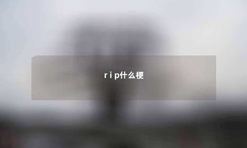 r i p什么梗