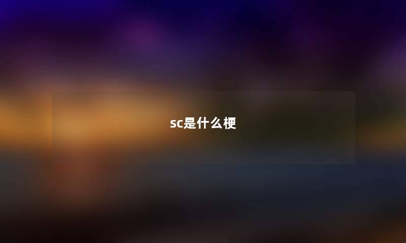 sc是什么梗