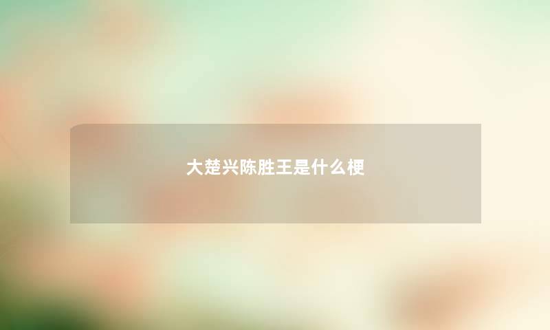 大楚兴陈胜王是什么梗