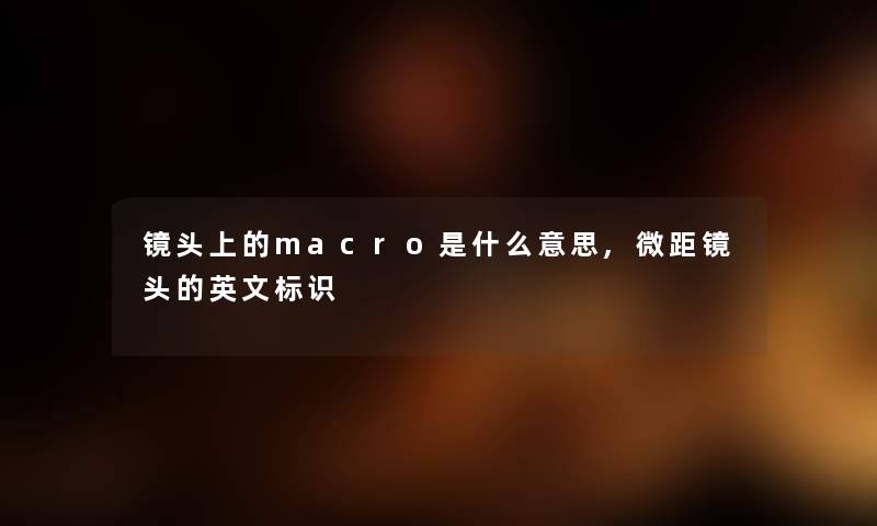 镜头上的macro是什么意思,微距镜头的英文标识