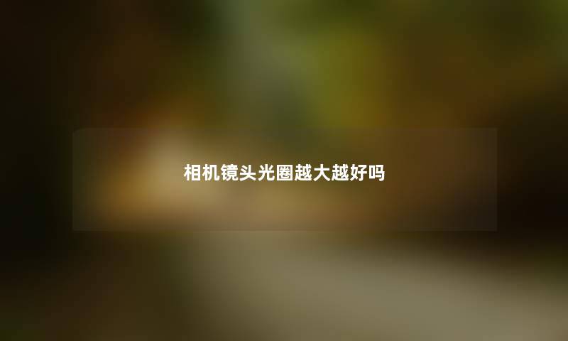 相机镜头光圈越大越好吗 相机镜头光圈越大越好吗