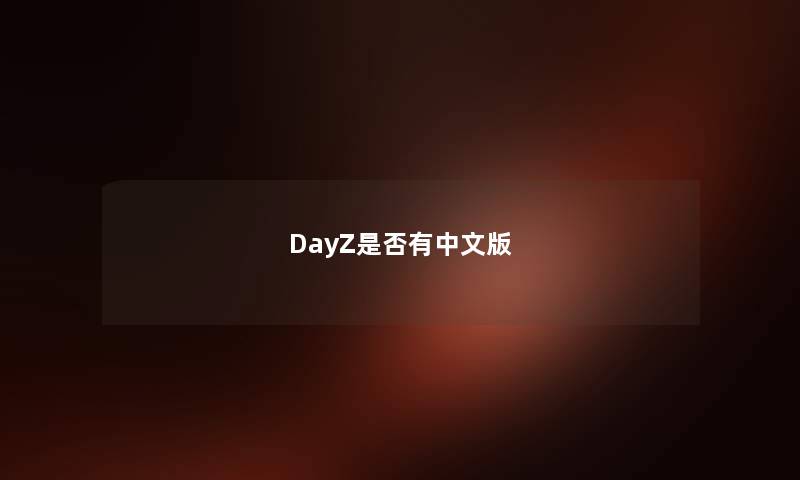DayZ是否有中文版