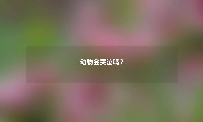 动物会哭泣吗？