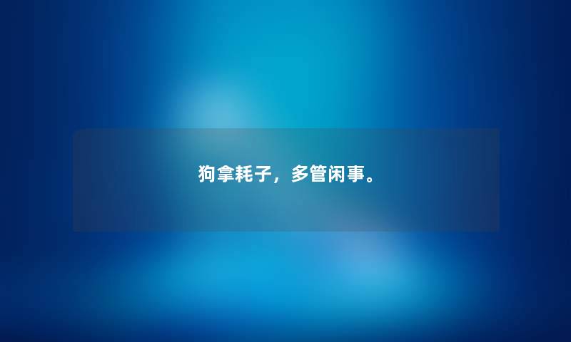 狗拿耗子，多管闲事。