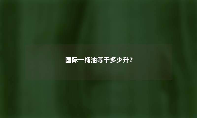 国际一桶油等于多少升？