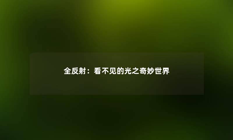 全反射：看不见的光之奇妙世界