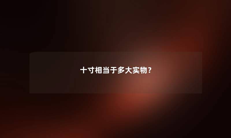 十寸相当于多大实物？