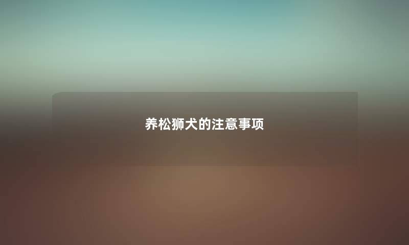 养松狮犬的事项