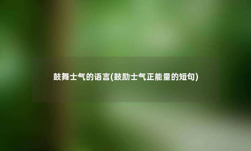 鼓舞士气的语言(鼓励士气正能量的短句)