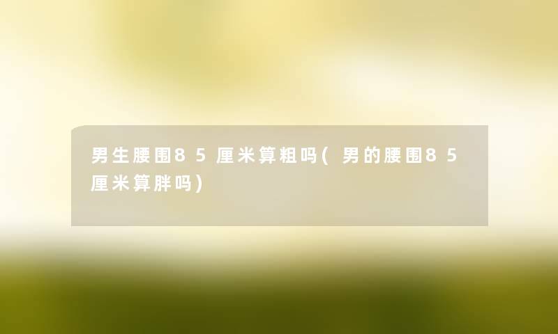 男生腰围85厘米算粗吗(男的腰围85厘米算胖吗)