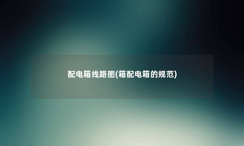 配电箱线路图(箱配电箱的规范) 配电箱线路图(箱配电箱的规范)