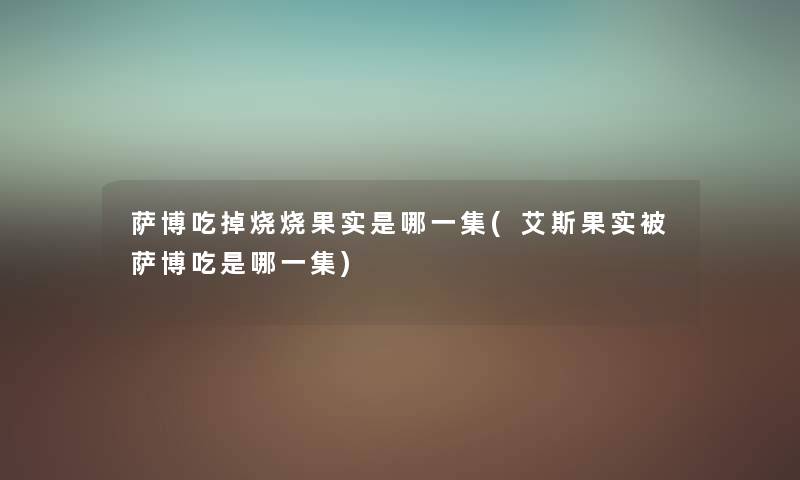 萨博吃掉烧烧果实是哪一集(艾斯果实被萨博吃是哪一集)