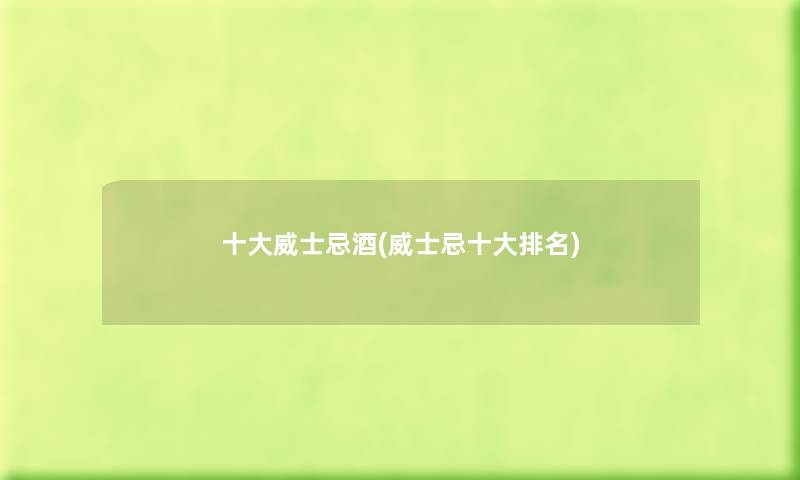 一些威士忌酒(威士忌一些推荐)