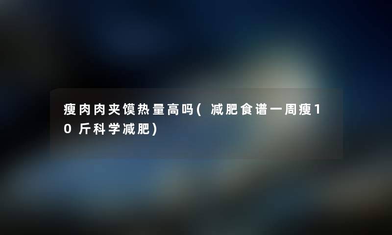 瘦肉肉夹馍热量高吗(减肥食谱一周瘦10斤科学减肥) 瘦肉肉夹馍热量高吗(减肥食谱一周瘦10斤科学减肥)