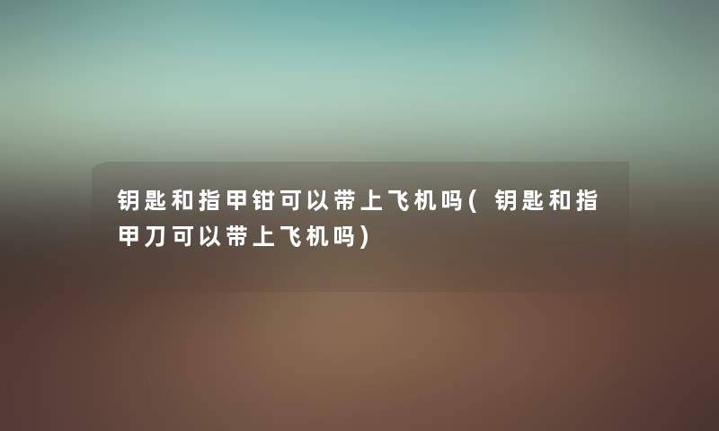 钥匙和指甲钳可以带上飞机吗(钥匙和指甲刀可以带上飞机吗) 钥匙和指甲钳可以带上飞机吗(钥匙和指甲刀可以带上飞机吗)