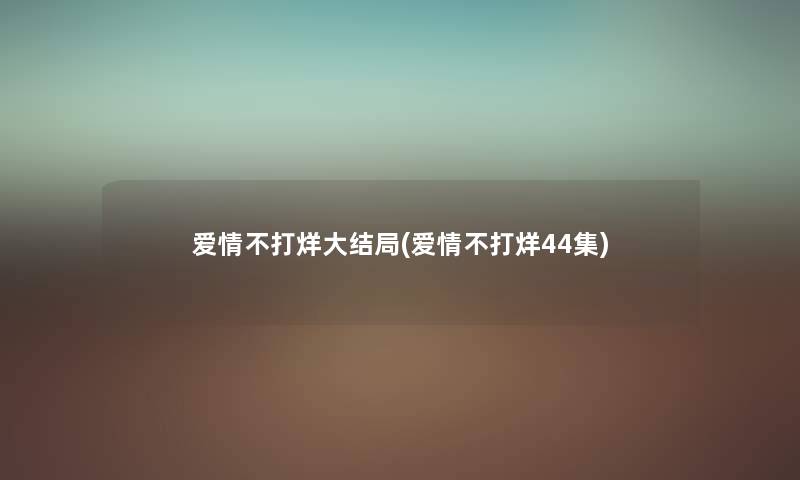 爱情不打烊大结局(爱情不打烊44集) 爱情不打烊大结局(爱情不打烊44集)