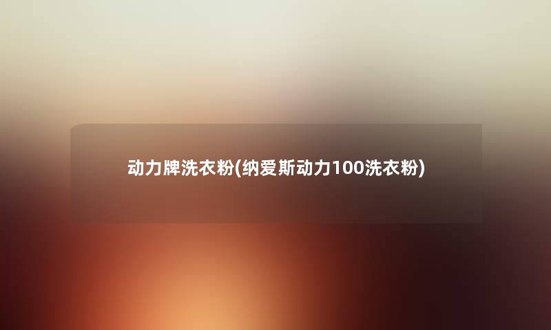 动力牌洗衣粉(纳爱斯动力100洗衣粉) 动力牌洗衣粉(纳爱斯动力100洗衣粉)