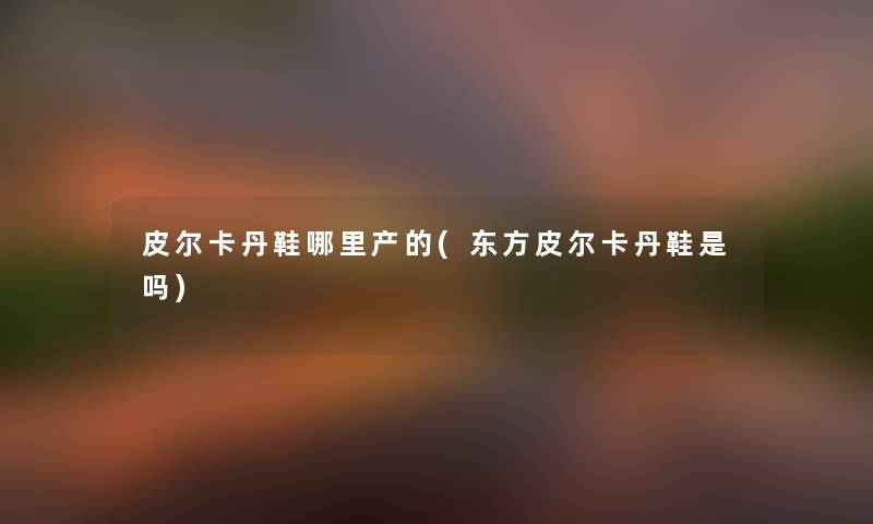 皮尔卡丹鞋哪里产的(东方皮尔卡丹鞋是吗) 皮尔卡丹鞋哪里产的(东方皮尔卡丹鞋是吗)