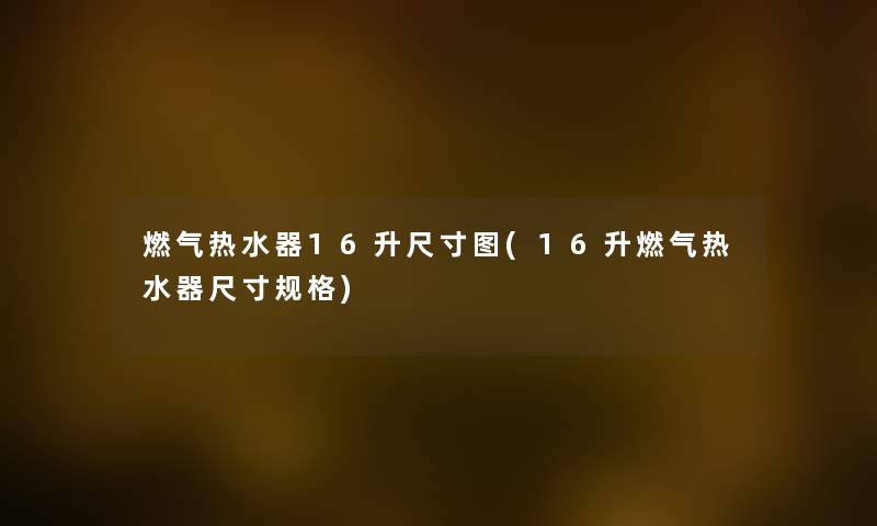 燃气热水器16升尺寸图(16升燃气热水器尺寸规格) 燃气热水器16升尺寸图(16升燃气热水器尺寸规格)