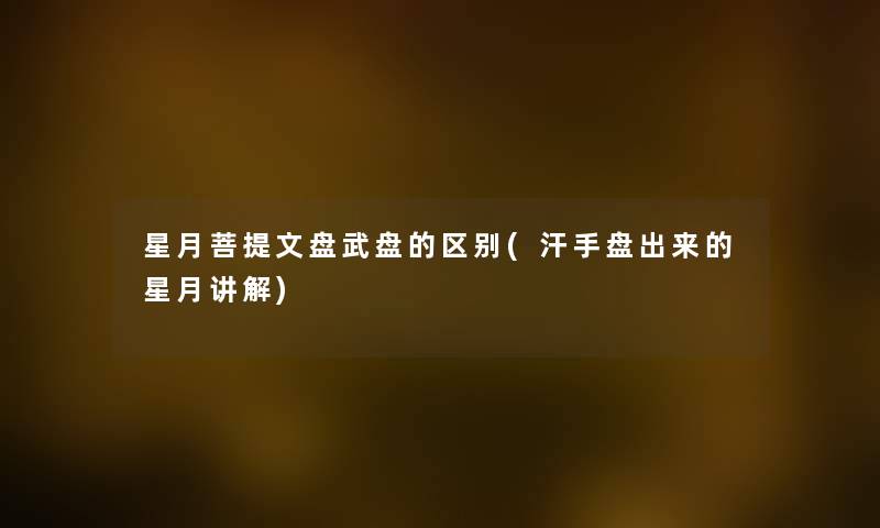 星月菩提文盘武盘的区别(汗手盘出来的星月讲解) 星月菩提文盘武盘的区别(汗手盘出来的星月讲解)