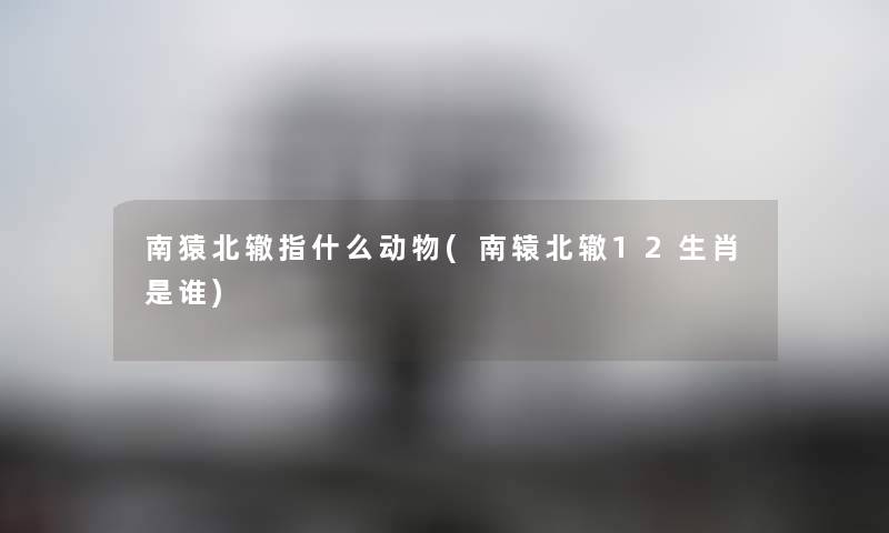 南猿北辙指什么动物(南辕北辙12生肖是谁) 南猿北辙指什么动物(南辕北辙12生肖是谁)