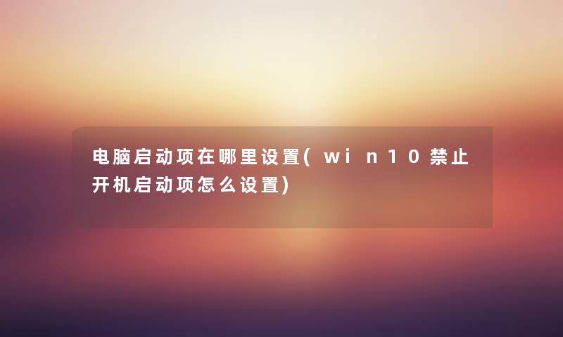 电脑启动项在哪里设置(win10禁止开机启动项怎么设置) 电脑启动项在哪里设置(win10禁止开机启动项怎么设置)