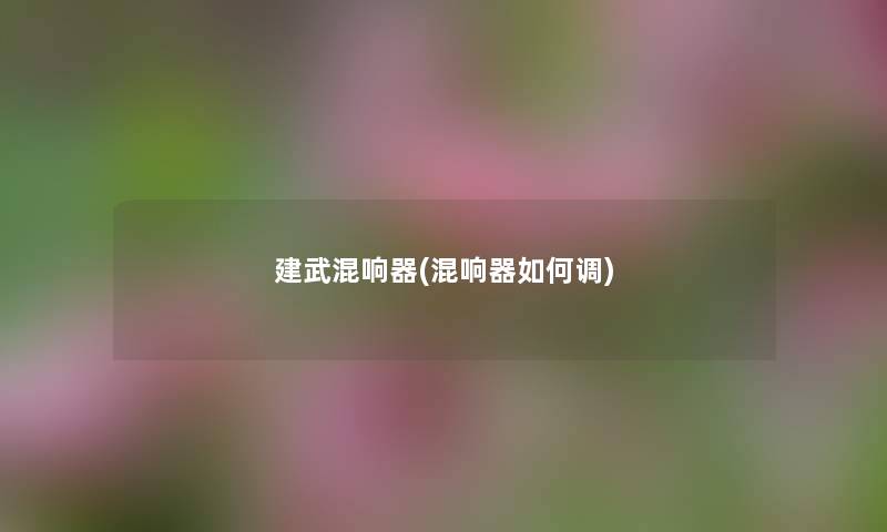建武混响器(混响器如何调) 建武混响器(混响器如何调)