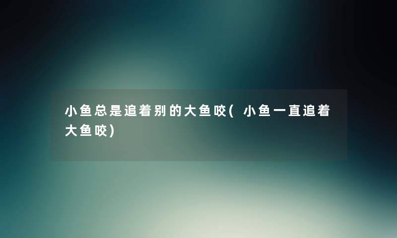 小鱼总是追着别的大鱼咬(小鱼一直追着大鱼咬)