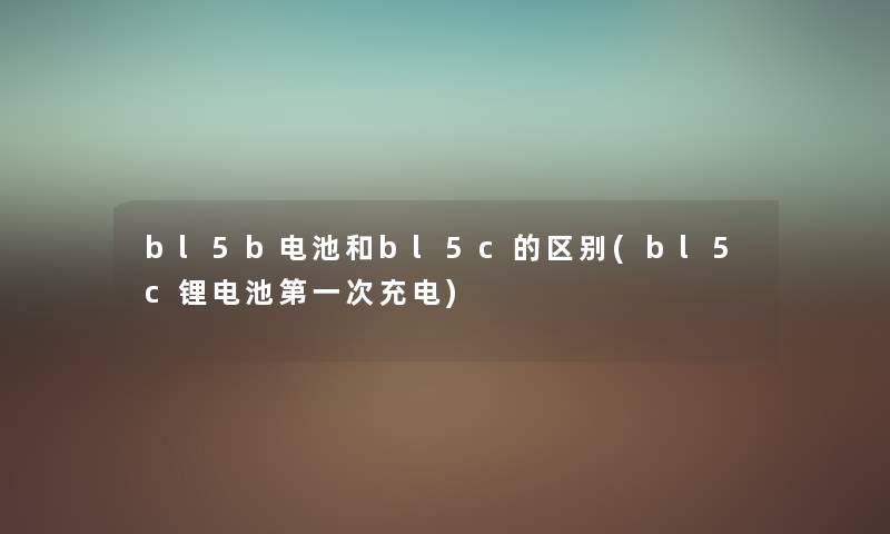 bl5b电池和bl5c的区别(bl5c锂电池第一次充电)