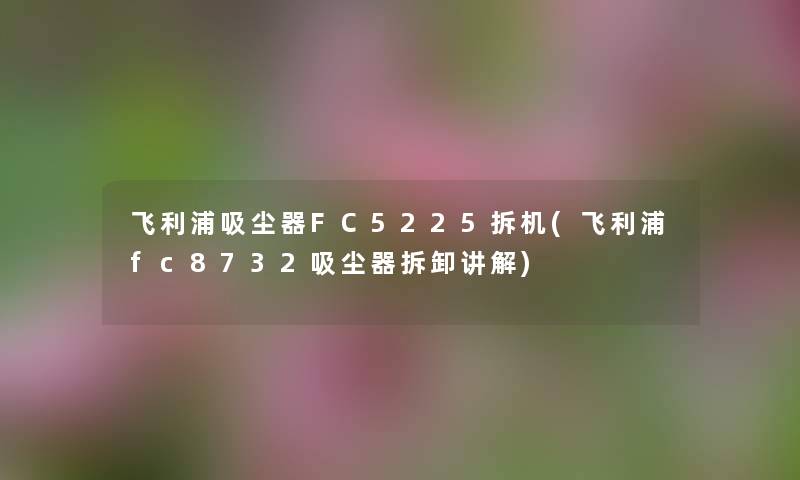 飞利浦吸尘器FC5225拆机(飞利浦fc8732吸尘器拆卸讲解) 飞利浦吸尘器FC5225拆机(飞利浦fc8732吸尘器拆卸讲解)