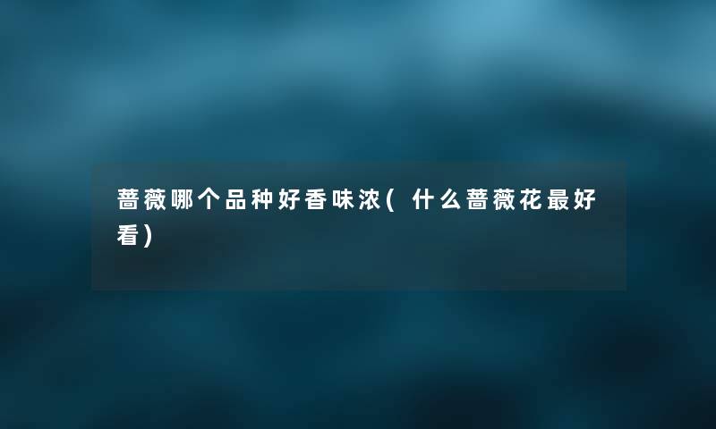 蔷薇哪个品种好香味浓(什么蔷薇花好看) 蔷薇哪个品种好香味浓(什么蔷薇花好看)