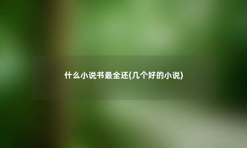 什么小说书全还(几个好的小说) 什么小说书全还(几个好的小说)