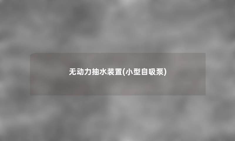 无动力抽水装置(小型自吸泵)