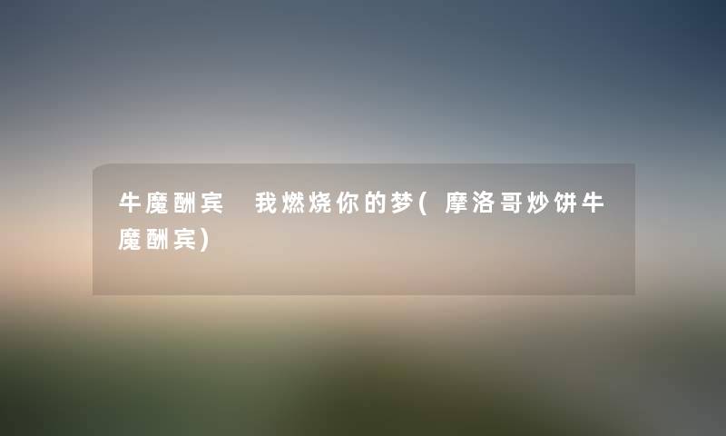 牛魔酬宾 我燃烧你的梦(摩洛哥炒饼牛魔酬宾) 牛魔酬宾 我燃烧你的梦(摩洛哥炒饼牛魔酬宾)