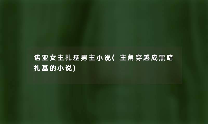 诺亚女主扎基男主小说(主角穿越成黑暗扎基的小说) 诺亚女主扎基男主小说(主角穿越成黑暗扎基的小说)