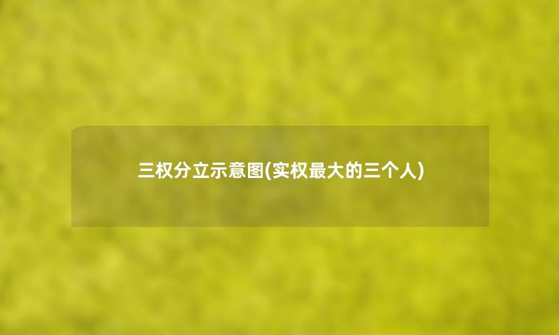 三权分立示意图(实权大的三个人) 三权分立示意图(实权大的三个人)