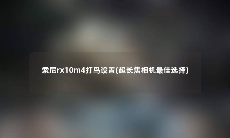 索尼rx10m4打鸟设置(超长焦相机理想选择) 索尼rx10m4打鸟设置(超长焦相机理想选择)