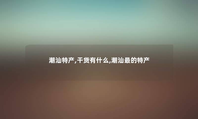潮汕特产,干货有什么,潮汕的特产 潮汕特产,干货有什么,潮汕的特产