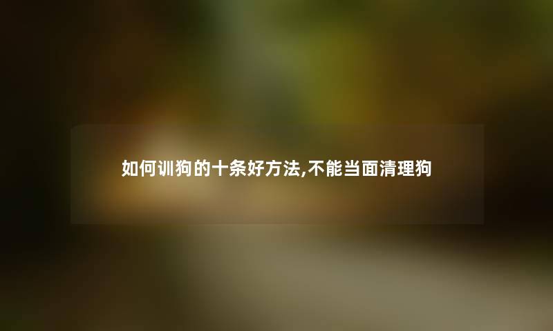 如何训狗的十条好方法,不能当面清理狗 如何训狗的十条好方法,不能当面清理狗