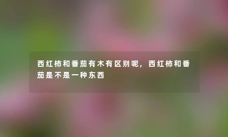 西红柿和番茄有木有区别呢,西红柿和番茄是不是一种东西 西红柿和番茄有木有区别呢,西红柿和番茄是不是一种东西