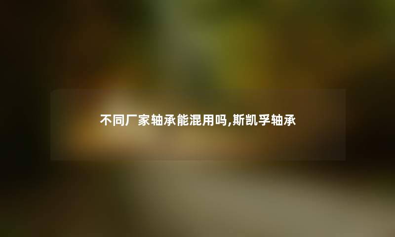 不同厂家轴承能混用吗,斯凯孚轴承 不同厂家轴承能混用吗,斯凯孚轴承