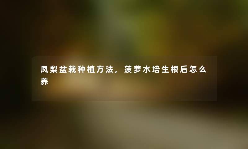凤梨盆栽种植方法,菠萝水培生根后怎么养 凤梨盆栽种植方法,菠萝水培生根后怎么养