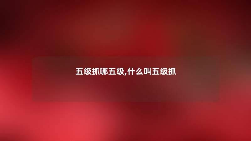 五级抓哪五级,什么叫五级抓 五级抓哪五级,什么叫五级抓
