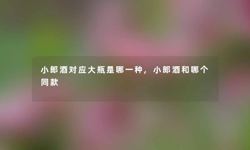 小郎酒对应大瓶是哪一种,小郎酒和哪个同款 小郎酒对应大瓶是哪一种,小郎酒和哪个同款