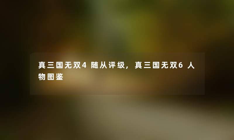 真三国无双4随从评级,真三国无双6人物讲解 真三国无双4随从评级,真三国无双6人物讲解