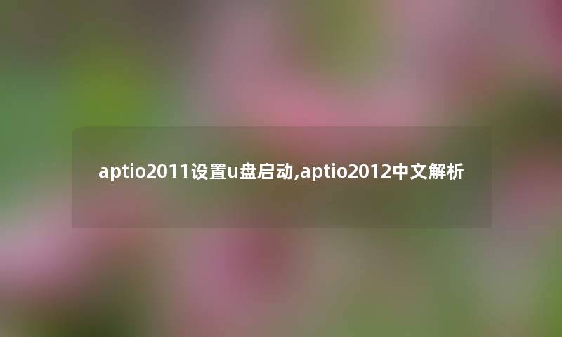 aptio2011设置u盘启动,aptio2012中文解析 aptio2011设置u盘启动,aptio2012中文解析