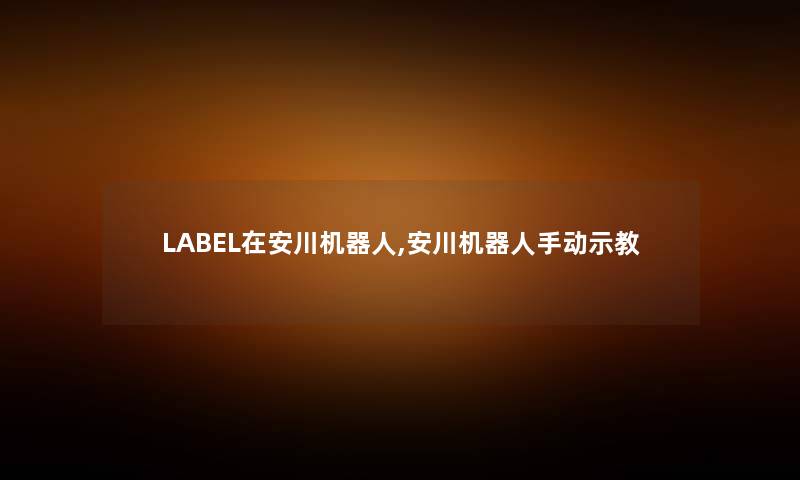 LABEL在安川机器人,安川机器人手动示教