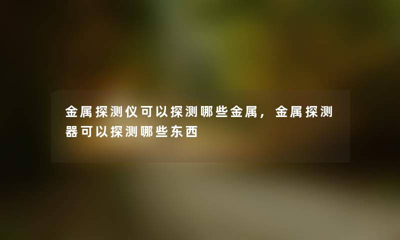 金属探测仪可以探测哪些金属,金属探测器可以探测哪些东西 金属探测仪可以探测哪些金属,金属探测器可以探测哪些东西