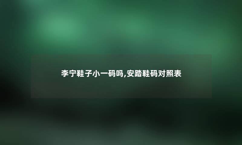 李宁鞋子小一码吗,安踏鞋码对照表 李宁鞋子小一码吗,安踏鞋码对照表